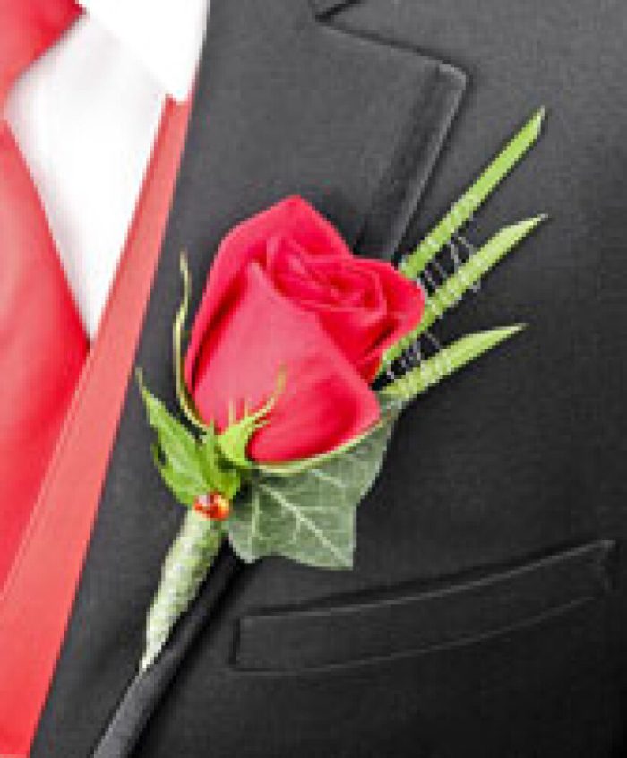 Emirates Stakes Day Buttonhole Red Rose